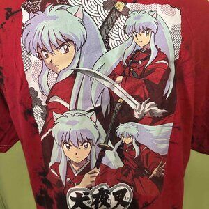 Hypland x Inuyasha 2009 Men's Red Tye Dye Shirt Size Large  Inuyasha Kagome Higu